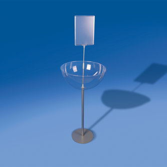 Half sphere stand Ø 500 mm with sign holder and base Ø 300 mm - Easy