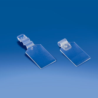 Transparenter Etikettenhalter mm. 26x41 für Drahtdurchmesser mm. 5,6 / 5,7