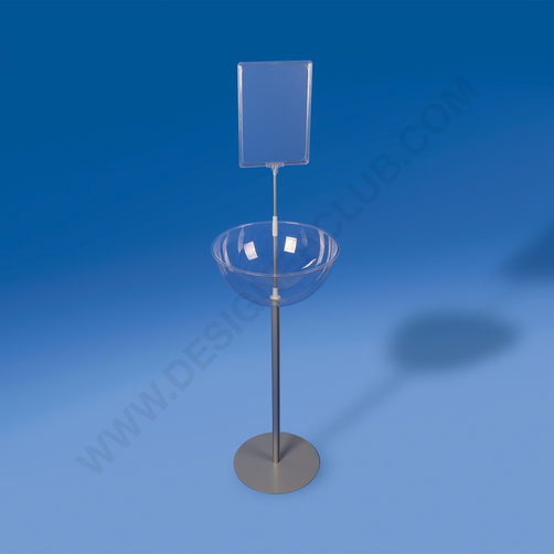 Half sphere stand Ø 400 mm with sign holder and base Ø 350 mm - Easy