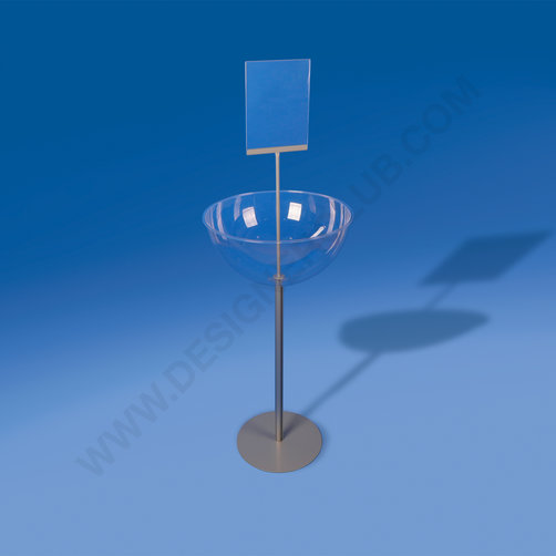Half sphere stand Ø 500 mm with sign holder and base Ø 350 mm - Premium