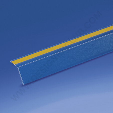 Profil porte-étiquettes adhésif À 105° 20 x 1000 mm. – ailette arrière 20 mm. pvc cristal