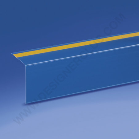 Profil porte-étiquettes adhésif à 90° 40 x 1000 mm. - ailette arrière 30 mm. pvc cristal