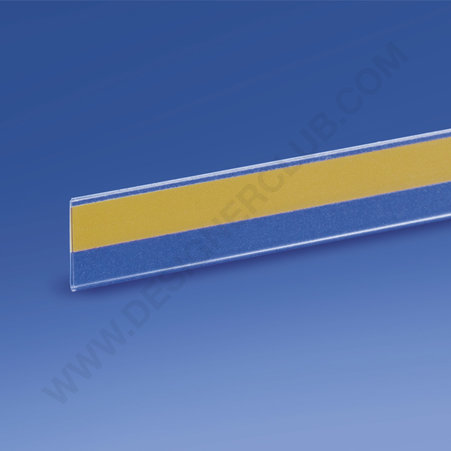 Profilo porta prezzi piatto, 1 piega, adesivo mm. 17 x 1000 pvc cristallo