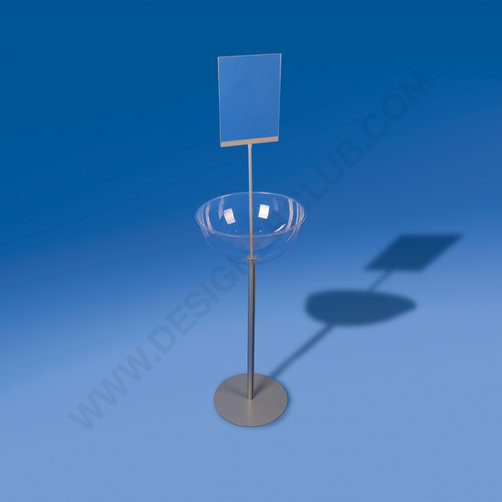 Half sphere stand Ø 400 mm with sign holder and base Ø 350 mm - Premium