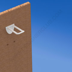 Doble punta de plástico blanca con clip de doble gancho para tablero de clavijas de 50 mm. Con frontal redondeado para portaetiquetas