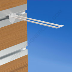 Doppelzacke weiß für Lamellenwand 250 mm mit abgerundeter Front für Etikettenhalter