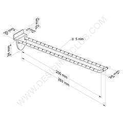 Doppelzacke weiß für Lamellenwand 250 mm mit abgerundeter Front für Etikettenhalter