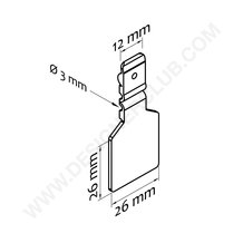 Schwarzer Etikettenhalter für Doppelzacken mit Clip-Durchmesser mm. 4