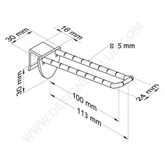 Universal-Doppelplastikzinken mm. 100 weiß für Dicke mm. 16 mit abgerundeter Front für Etikettenhalter