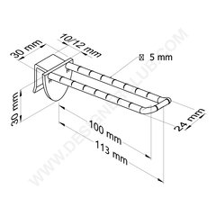 Universal-Doppelplastikzinken mm. 100 weiß für Dicke mm. 10-12 mit abgerundeter Front für Etikettenhalter