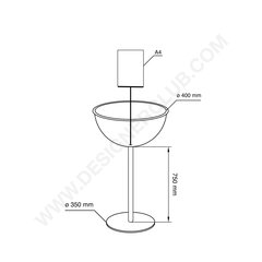 Half sphere stand Ø 400 mm with sign holder and base Ø 350 mm - Premium