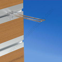 Doppelzinken transparent für Lamellenwand 200 mm mit abgerundeter Front für Etikettenhalter