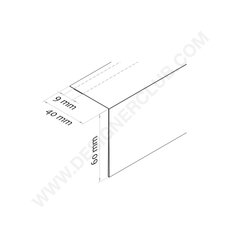 90° adhesive scanner rail mm. 60 x 1000 - back part 40 mm. crystal PET ♻