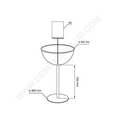 Stojak półkulisty Ø 400 mm z uchwytem na szyld i podstawą Ø 300 mm - Premium