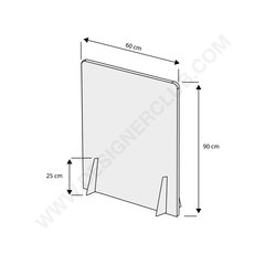 Protection de comptoir avec pieds - 600 X 900 mm.