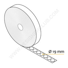 Velcro pad diameter mm. 19 wit