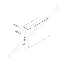 90° adhesive scanner rail mm. 60 x 1000 - back part 20 mm. crystal PET ♻
