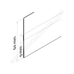 Flat scanner rail – central adhesive mm. 60 x 1000 crystal PET ♻
