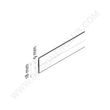 Profil porte-Étiquettes adhÉsif simple pli 18 x 1000 mm. pvc cristal