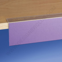 Profil porte-étiquettes adhésif à 90° 60 x 1000 mm. - ailette arrière 20 mm. pvc cristal
