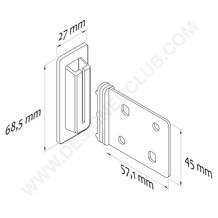 Vertical polypropylene clip mm. 57 x 45