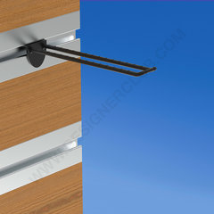 Doppelzacke schwarz für Lamellenwand 200 mm mit abgerundeter Front für Etikettenhalter