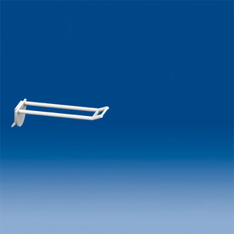 Universal double plastic prong mm. 100 white with small price holder