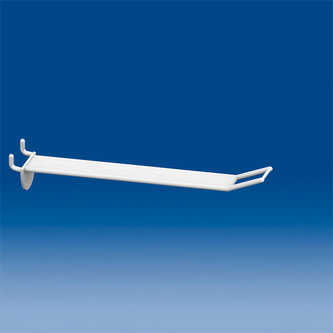 Wide prong clip white for pegboard mm. 200 with big price holder
