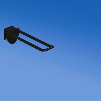 Universal double plastic prong mm. 100 black for thickness mm. 10-12 with rounded front for label holders