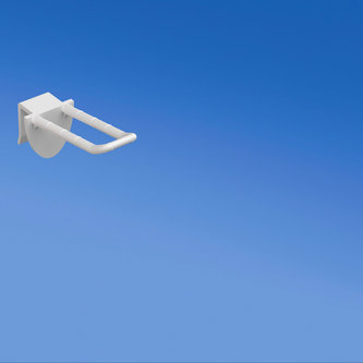 Prendedor de plástico duplo universal mm. 50 branco para espessura mm. 10-12 com frente arredondada para porta-etiquetas