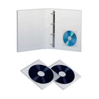 SUPPORTS FOR CD AND DVD AND CLEAR ADHESIVE POCKETS