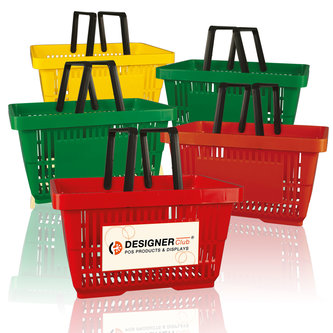 Yellow shopping basket 28 lt with 2 handles