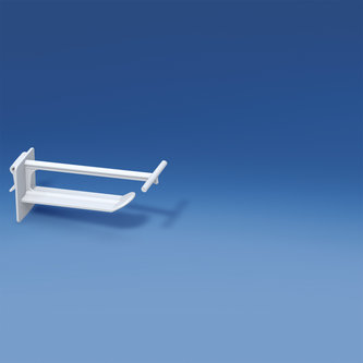 Broche in plastica universale larga con supporto porta prezzi - bianca lungh. mm. 70