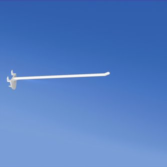 Gancho simple de plástico blanco con puntas para inserción automática L. 200 mm