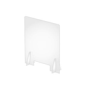 Counter protections shield with rectangular slot and support feet - 600 X 900 mm.
