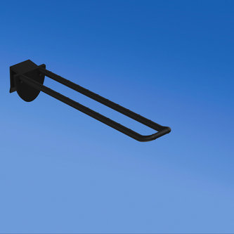 Universal double plastic prong mm. 150 black for thickness mm. 10-12 with rounded front for label holders