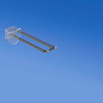Prendedor de plástico duplo universal mm. 100 transparente para espessura mm. 10-12 com frente arredondada para porta-etiquetas