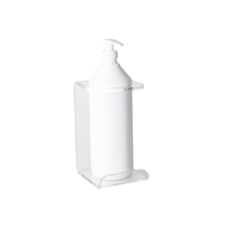 Suporte de parede transparente para dispensador de higienizador de mãos (encomenda mínima de 2 pcs)