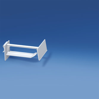Pinza ancha universal de plástico con soporte de precio fijo - blanco mm. 70