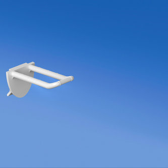 Prendedor de plástico duplo universal mm. 50 brancos com frente arredondada para porta-etiquetas