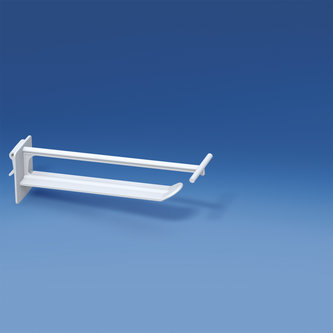 Broche in plastica universale larga con supporto porta prezzi - bianca lungh. mm. 120