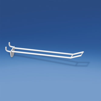 Duplo prendedor branco para painéis alveolares de 10-12 mm. de espessura, grande suporte de preço, mm. 200