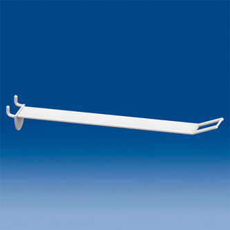 Wide prong clip white for pegboard mm. 250 with big price holder