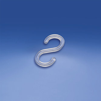Clear plastic "s" hook 39 mm.