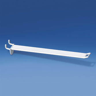 Breite verstärkte Zinken weiß für Wabenplatten 10-12 mm. dick, kleiner Preishalter, mm. 250