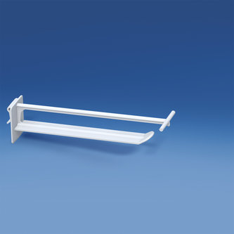 Broche in plastica universale larga con supporto porta prezzi - bianca lungh. mm. 150