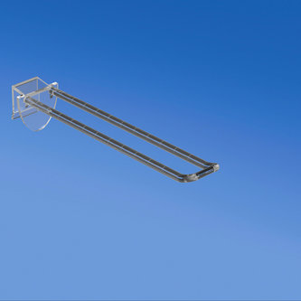 Prendedor de plástico duplo universal mm. 150 transparente para espessura mm. 10-12 com frente arredondada para porta-etiquetas