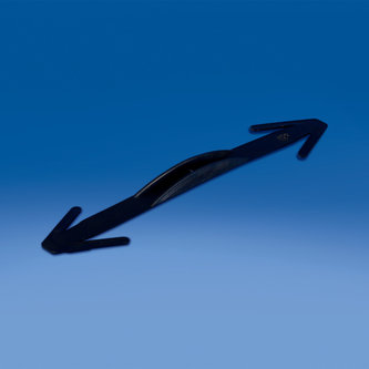 Plastikowy uchwyt w kształcie strzałki mm. 210 czarny