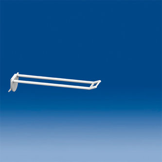 Universal double plastic prong mm. 150 white with small price holder