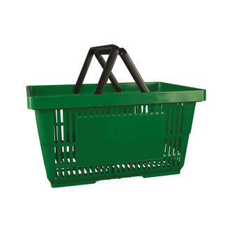 Green shopping basket 22 l with 2 handles